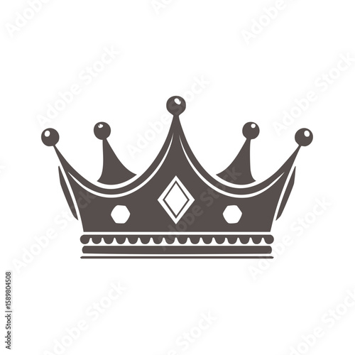 Stylized Crown with Gems Icon Royalty and Leadership Symbolism