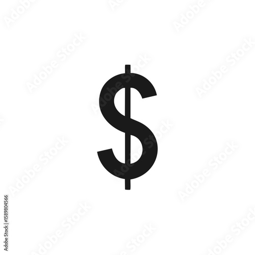 Stylized Symbol of US Dollar Currency: Simple Icon for Finance and Money Concepts