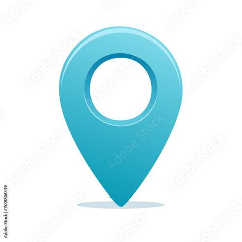 Vector location pinpoint - isolated blue map pointer icon denoting position in navigation
