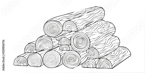 stack of wood.Logs in a logpile.backgrounds, hardwood, material, no people, rough, variation, weathered, abstract, close-up, cross section, design element, illustration, industry, rustic, shape, 
