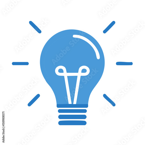 Blue Lightbulb Idea Concept Icon for Solutions Innovation and Creative Thinking