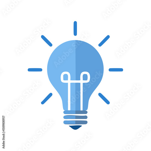Blue Lightbulb Illustration for Idea Generation and Innovation Concepts Flat Design