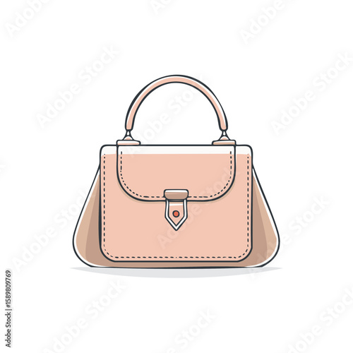 Stylized Elegant Purse with a Top Handle and Clasp Closure Perfect for Fashion Designs
