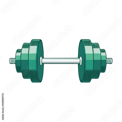 Barbell with Adjustable Weights for Strength Training and Fitness in Vector Style