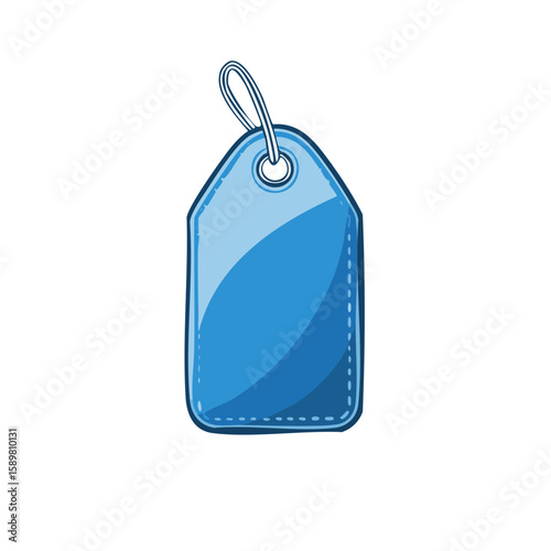 Vibrant Blue Price Tag Graphic for Promotions and Retail Sales with Loop String