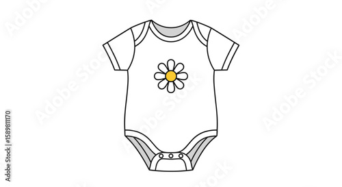 Charming baby bodysuit with cute daisy motif for comfortable everyday wear