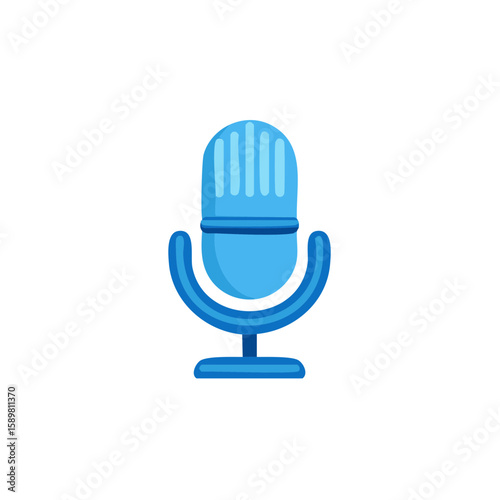Sky blue microphone stands ready to capture the perfect sound and inspire creativity for podcasts and recordings