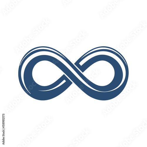 Blue Infinity Symbol Elegant and Modern Design Representing Limitless Possibilities and Infinite Loops