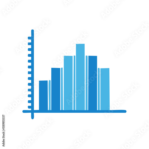 Free Download Hand-drawn Blue Bar Chart Illustrating Growth and Progress - GFXLoad