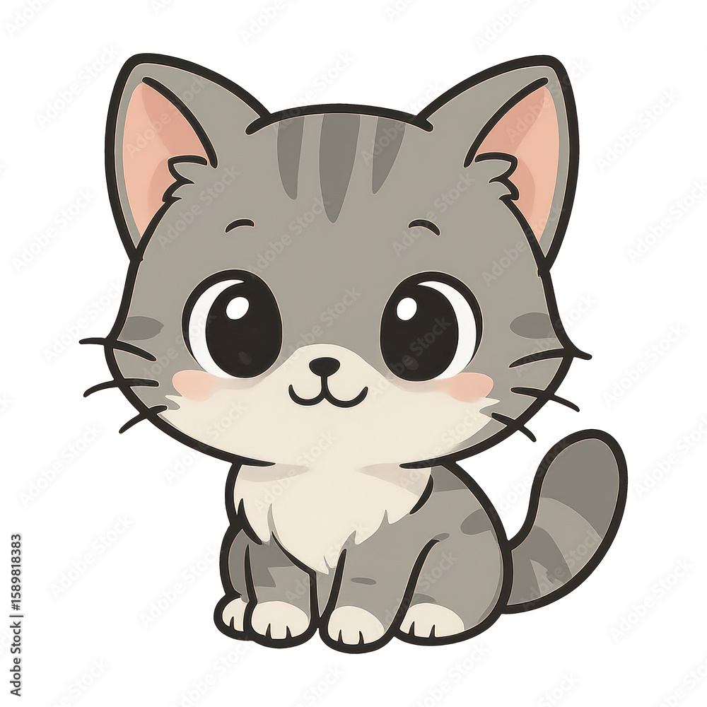Obraz premium PNG Adorable cartoon cat illustration.