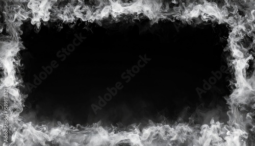 Abstract smoke frame on black background (2)