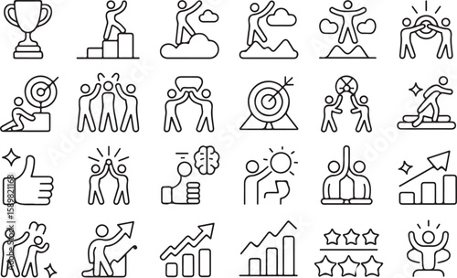 Achievement success celebration victory growth progress vector
