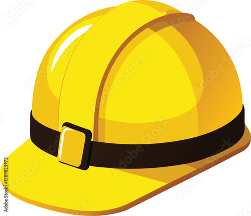 Yellow hard hat safety gear vector
