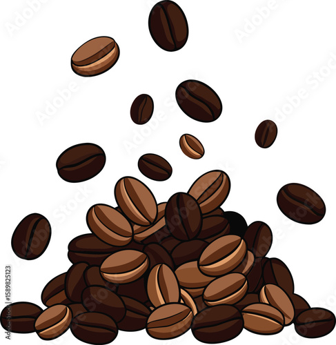 coffee beans seamless pattern
