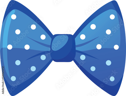 Blue polka dot bowtie vector