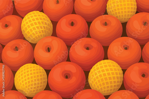 Vibrant pattern of orange & yellow spheres in bold contrast, ideal for ultra-modern vector designs ✨ Download now to infuse your projects with vivid color & dynamic texture! 🍊 in 3D flair.