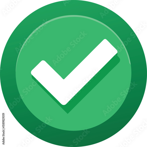 Green checkmark button vector