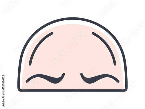 Human Forehead and Eyebrows Flat Design Illustration for Emotions and Stress