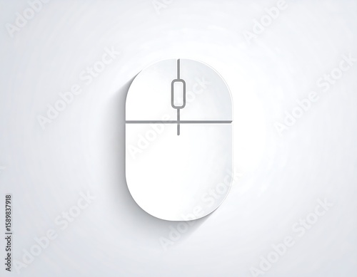 Simple, white computer mouse icon