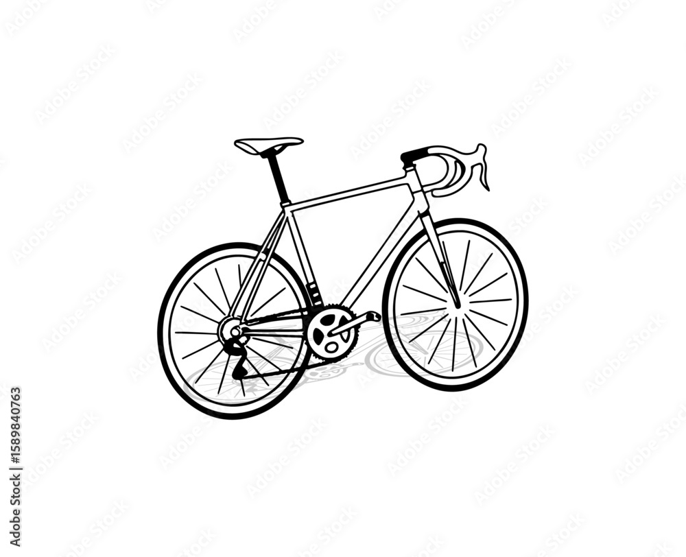 Fototapeta premium Vector Black bicycle 