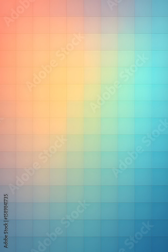 Vibrant colorful grid gradient abstract design featuring squares and gradual color transition