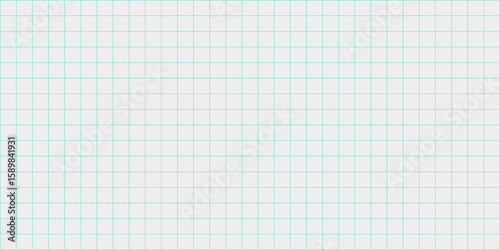 Seamless blue grid on white background, resembling classic graph paper. Ideal for math, design, or school themed visuals. Vector art