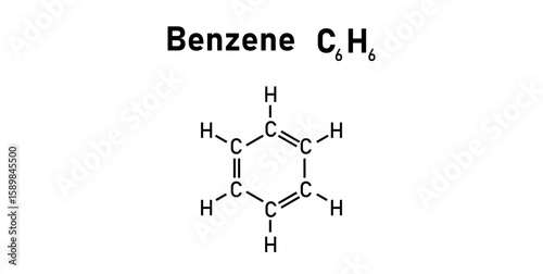 Chemical Structure of Benzene. Skeletal Formula.