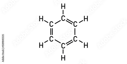 Chemical Structure of Benzene. Skeletal Formula.