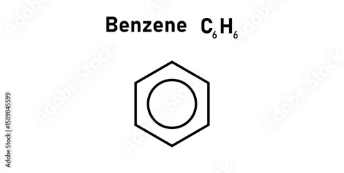 Chemical Structure of Benzene. Skeletal Formula.