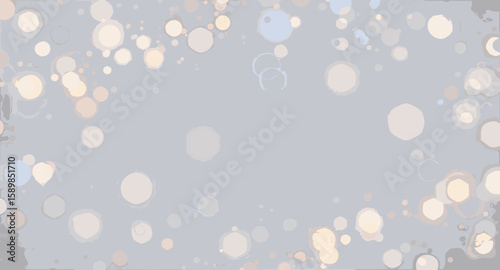 Softly glowing circles and sparkles in a muted grey background with bokeh light effect