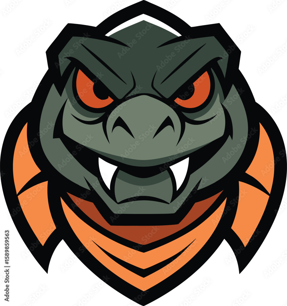 Fototapeta premium Furious tortoise head mascot logo design with heavy wrinkles