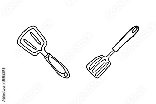 Black and white kitchen spatulas kitchen utensil cooking