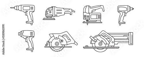 Power tools collection drill grinder