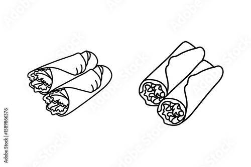 Rolled food items filling appetizer