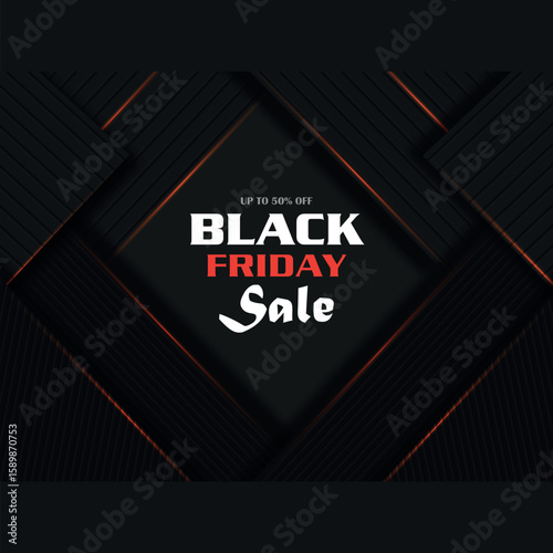 Black Friday design for advertising, banners social media post sale template