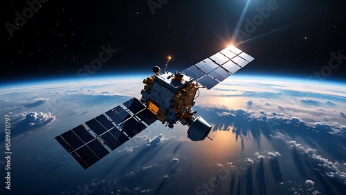 Wallpaper Mural Advanced Satellite Technology Exploring Earths Orbit and Beyond With Solar Power Torontodigital.ca