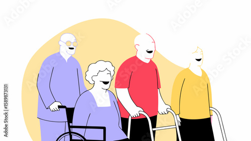 Senior care elderly assistance community support aging population healthcare service retirement home living care 100