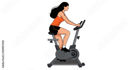 young woman on a treadmill