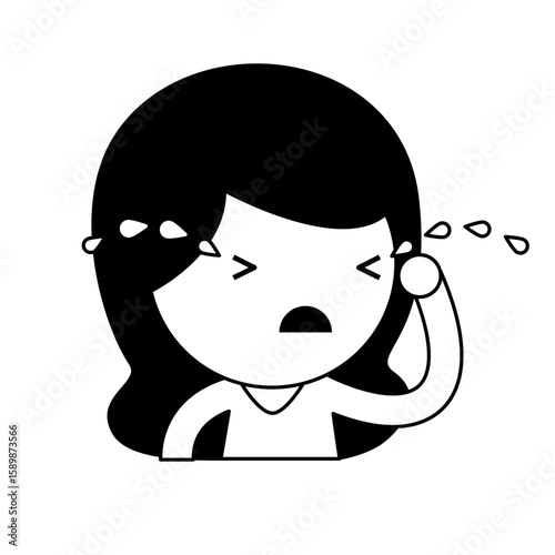 Illustration of a Girl Crying