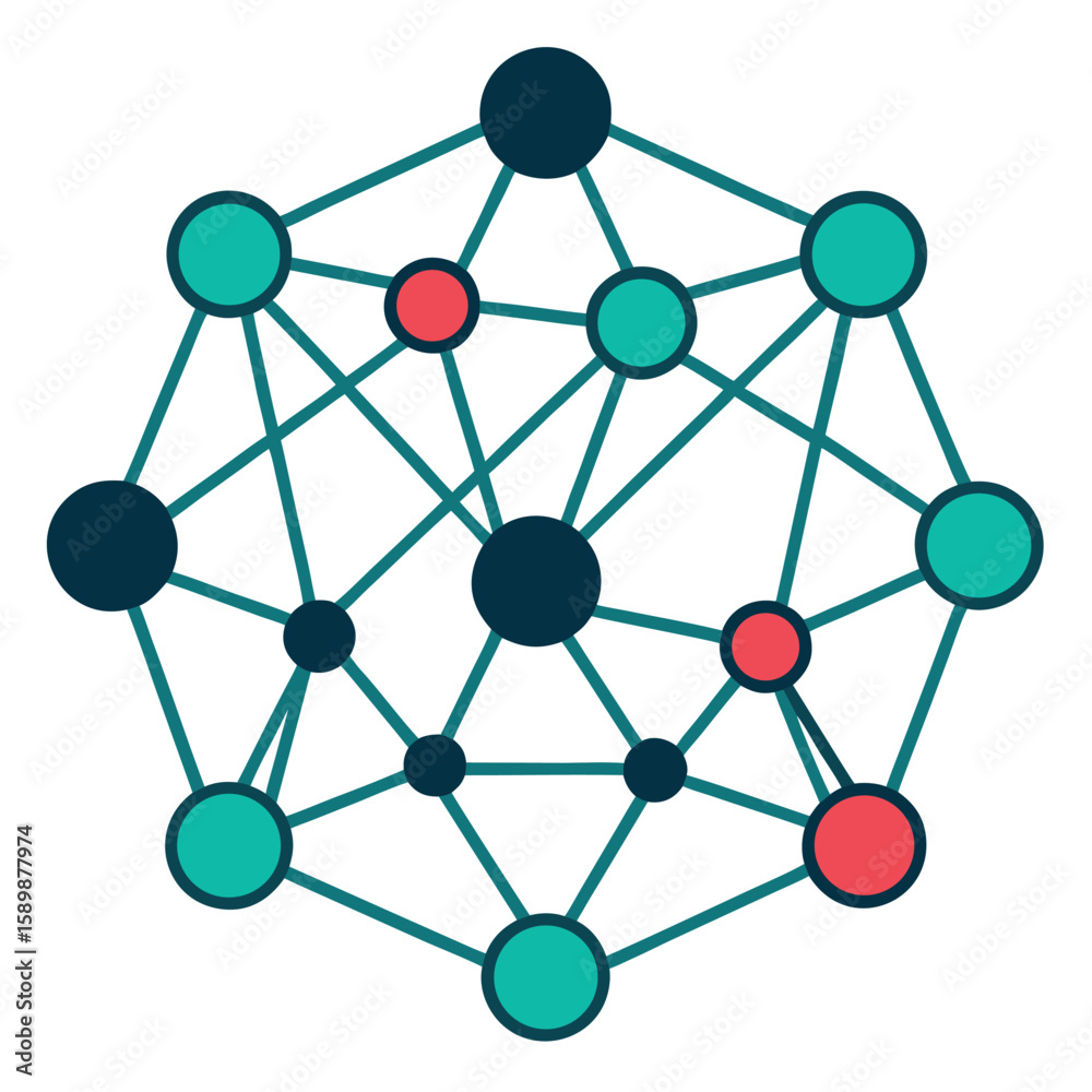 Interconnected Neural Network Node AI Technology Icon Interconnected Neural Network Node AI Technology Icon