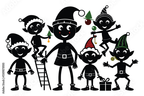 Set of funny cartoon Halloween icons with kids monsters pirates witches and clowns vector illustration