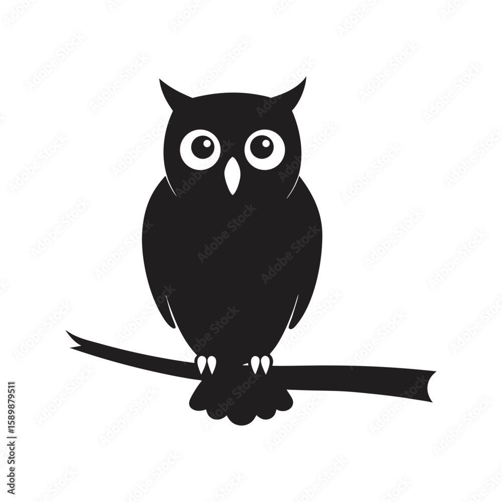 Fototapeta premium owl perched on a branch vector art