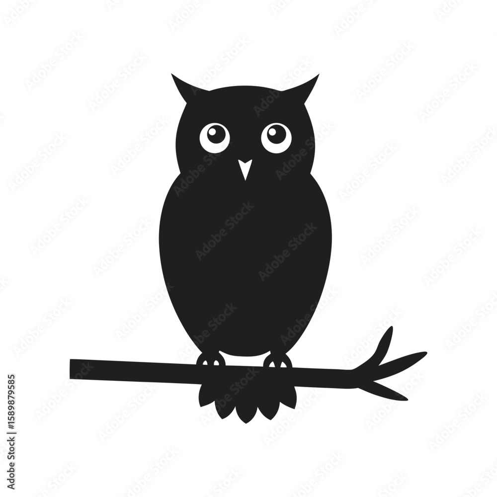 Fototapeta premium owl perched on a branch vector art