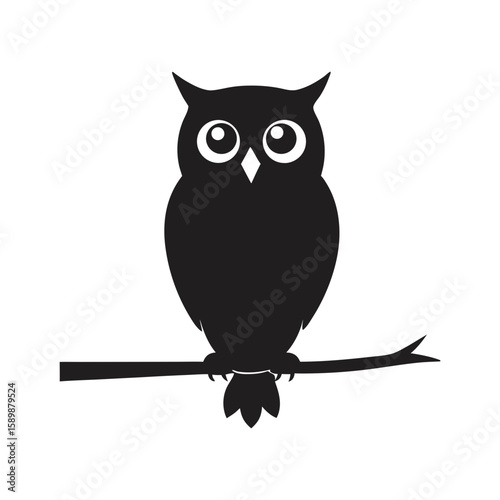 owl perched on a branch vector art