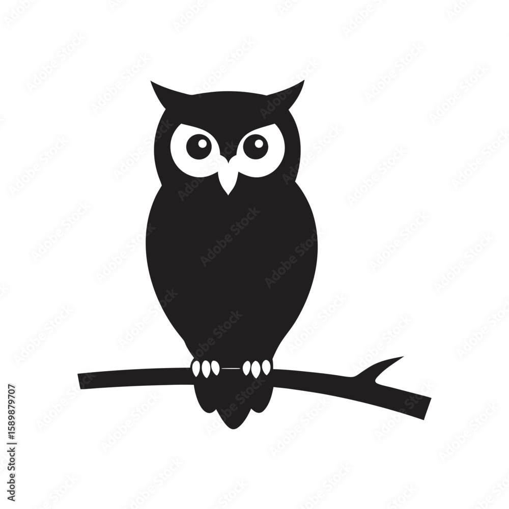 Fototapeta premium owl perched on a branch vector art