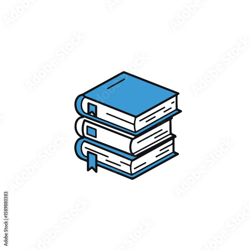 Stack of three books with bookmark.