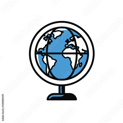 Globe illustration for education and global concepts.