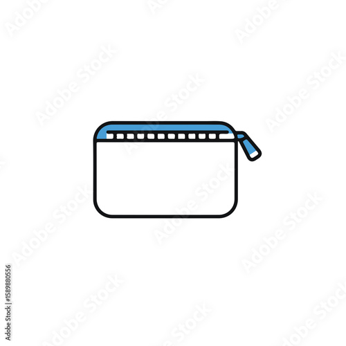 Simple and elegant design of a cosmetic pouch with a zipper, perfect for your storage needs.