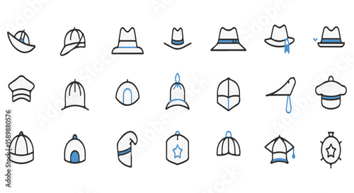 Variety of different hats.