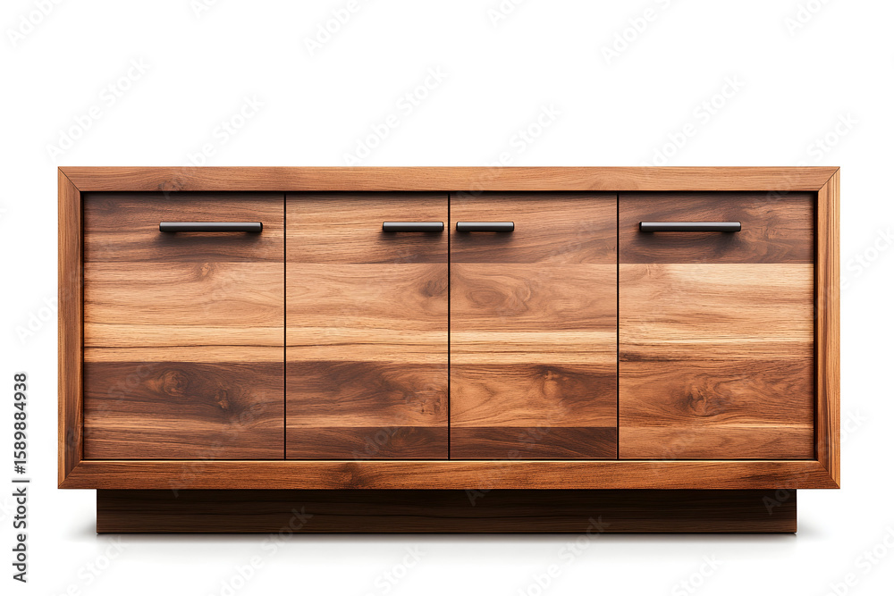 Modern wooden sideboard with four doors and metal handles for stylish home storage Modern wooden sideboard with four doors and metal handles for stylish home storage